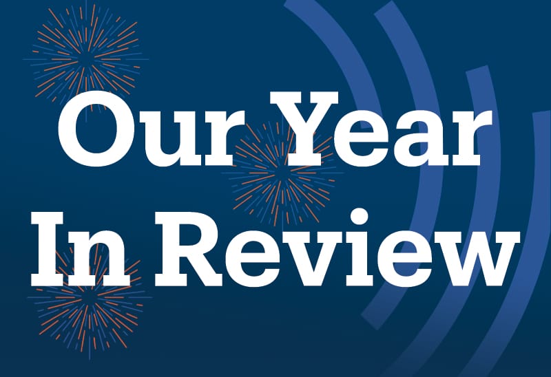 Our Year in Review Banner with fireworks