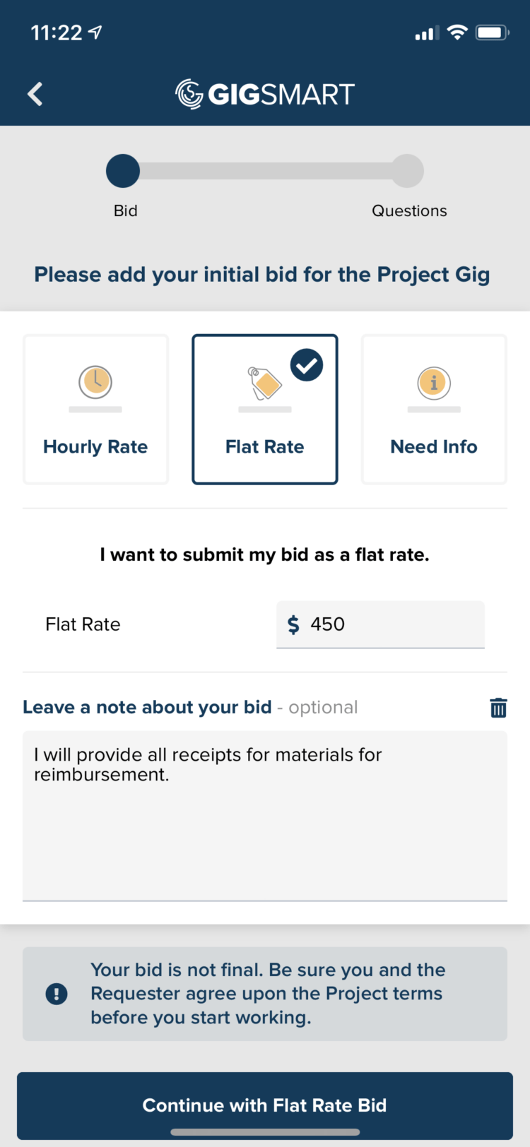 Submit bids