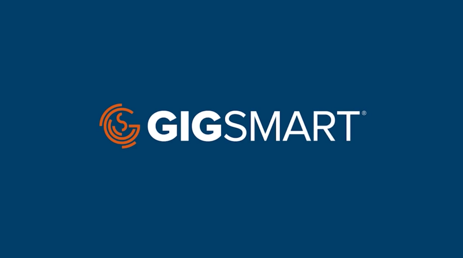 Gigsmart logo on a blue background.